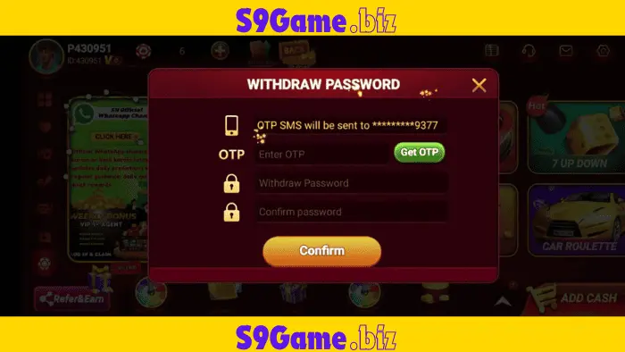 Withdraw Money from S9 Game